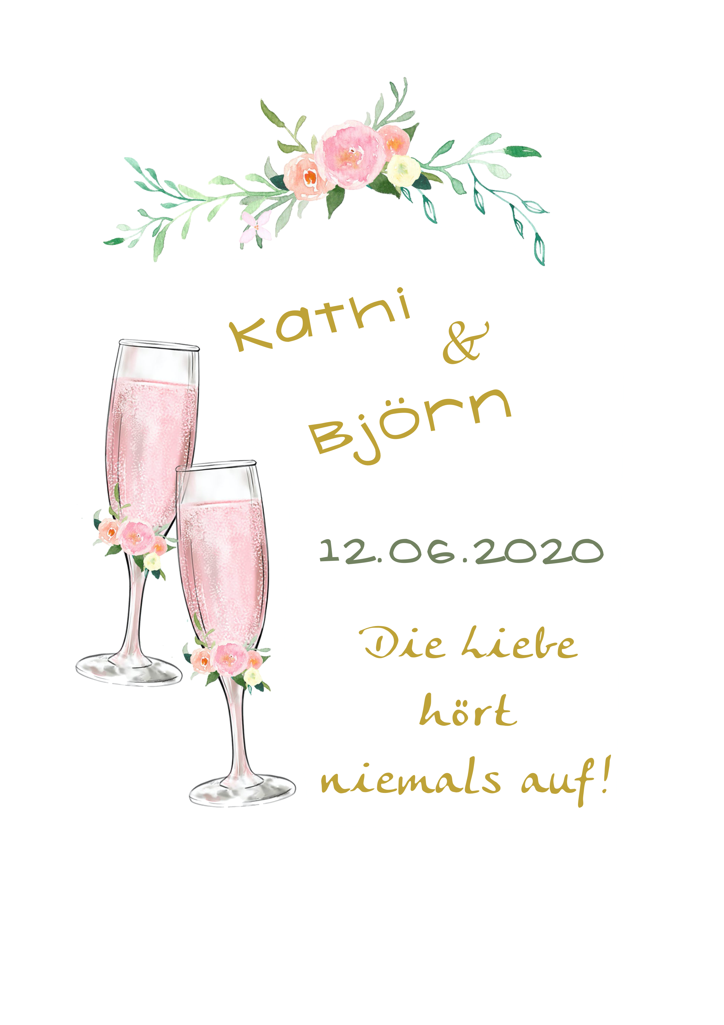 Hochzeitskerze Sektgläser