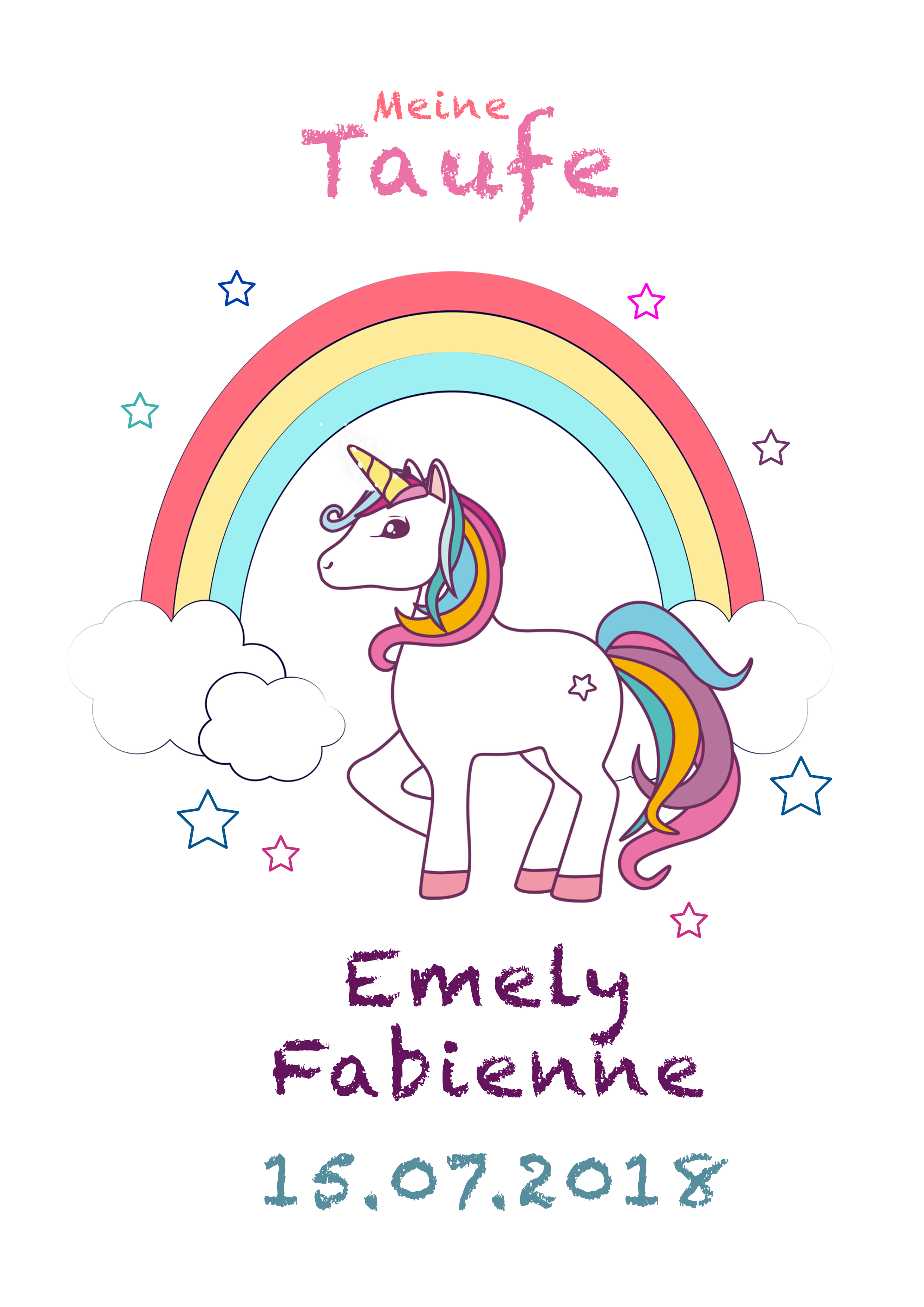 Kerze Einhorn mit Regenbogen