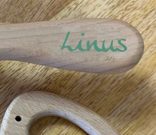 Haarbürste Babybürste Holz Löwe in mint und personalisiert mit Namen  (Motiv 360 mint)