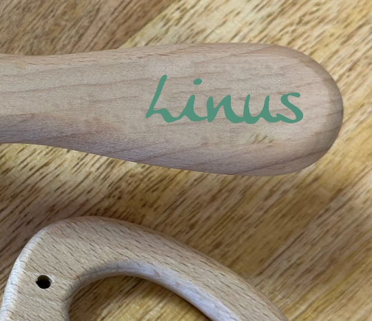 Haarbürste Babybürste Holz Löwe in mint und personalisiert mit Namen (Motiv 360 mint)