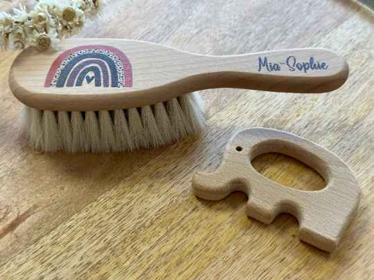 Babyhaarbürste Mit Herz Oder Zweig Personalisierte Baby-Haarbürste