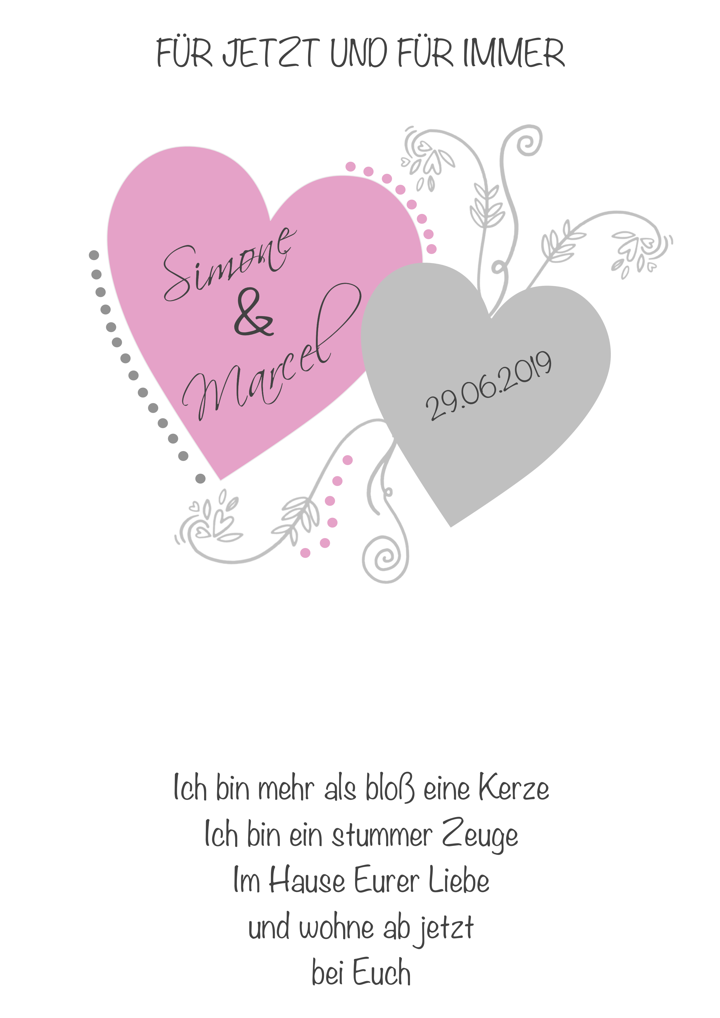 Hochzeitskerze  Herzen
