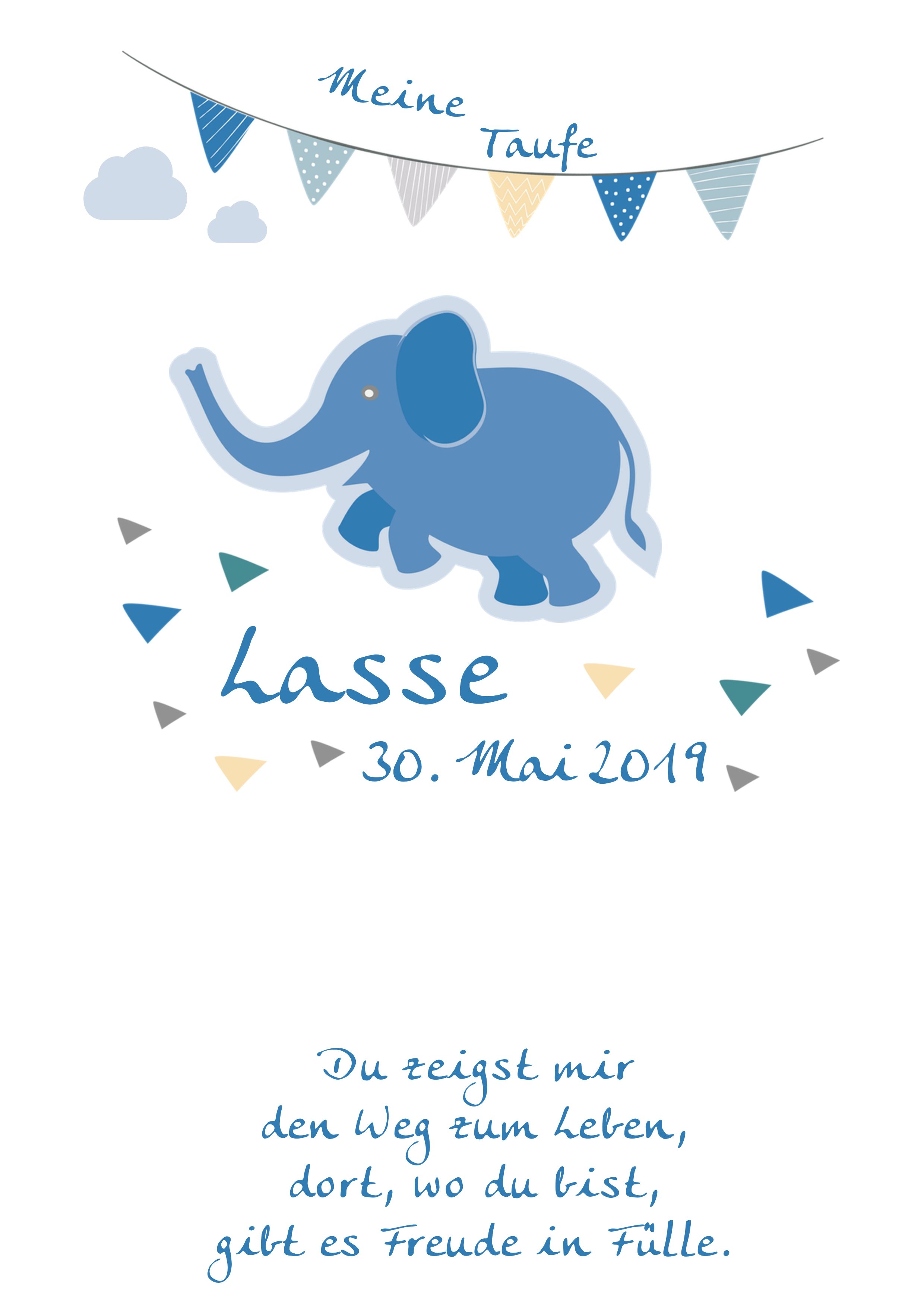 Kerze Elefant blau