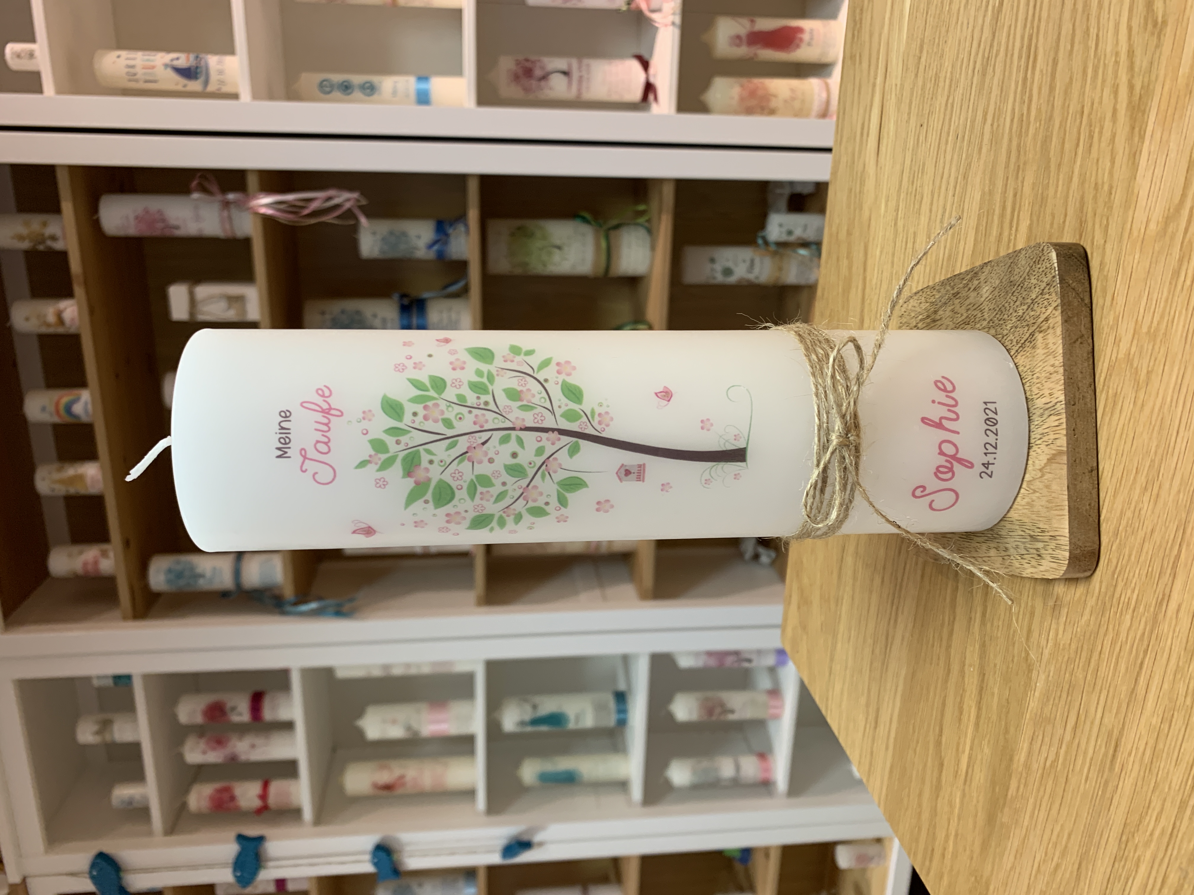 Baum mit Vogelhaus + Juteschleife (Motiv 299)