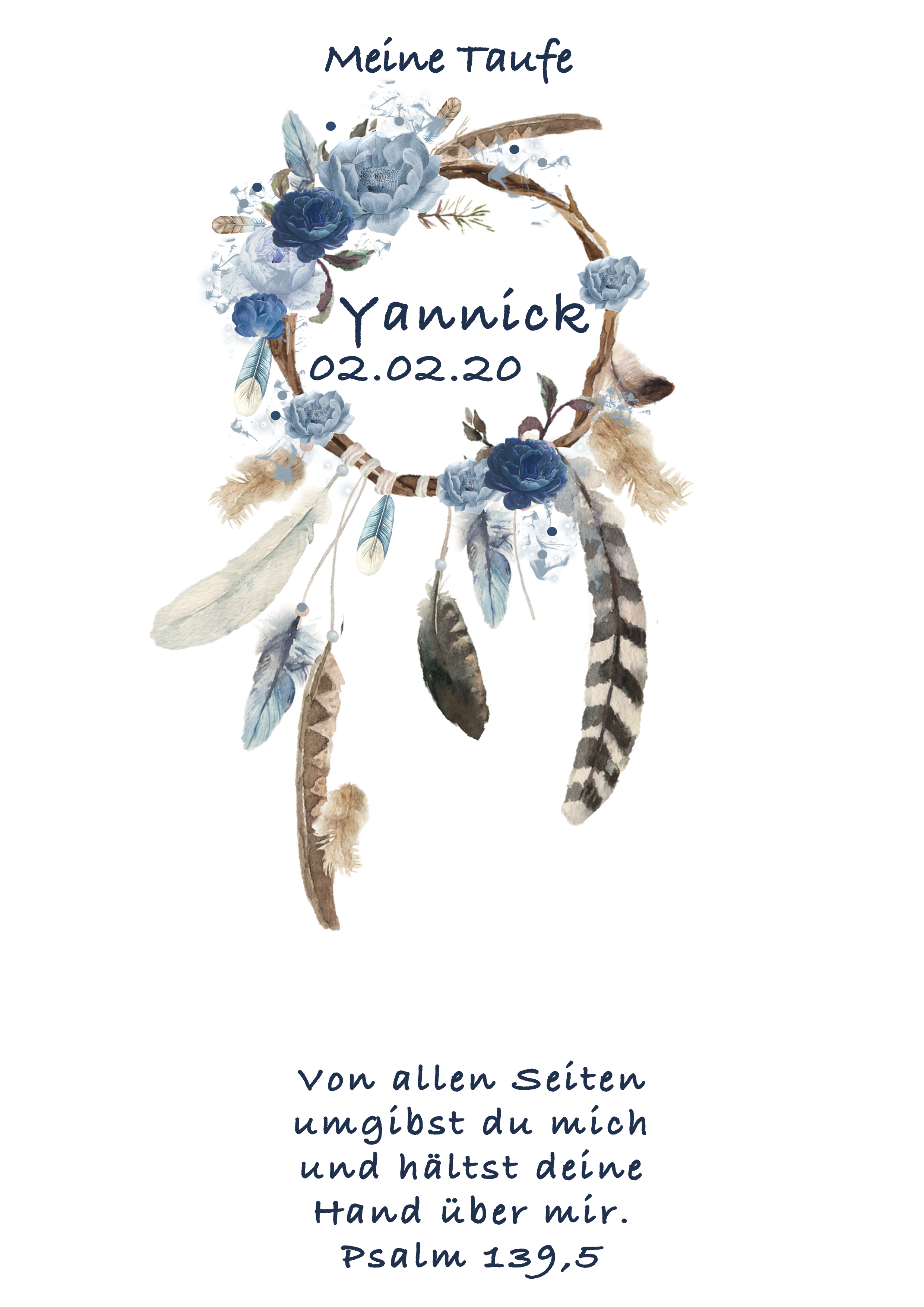 Kerze Traumfänger blau