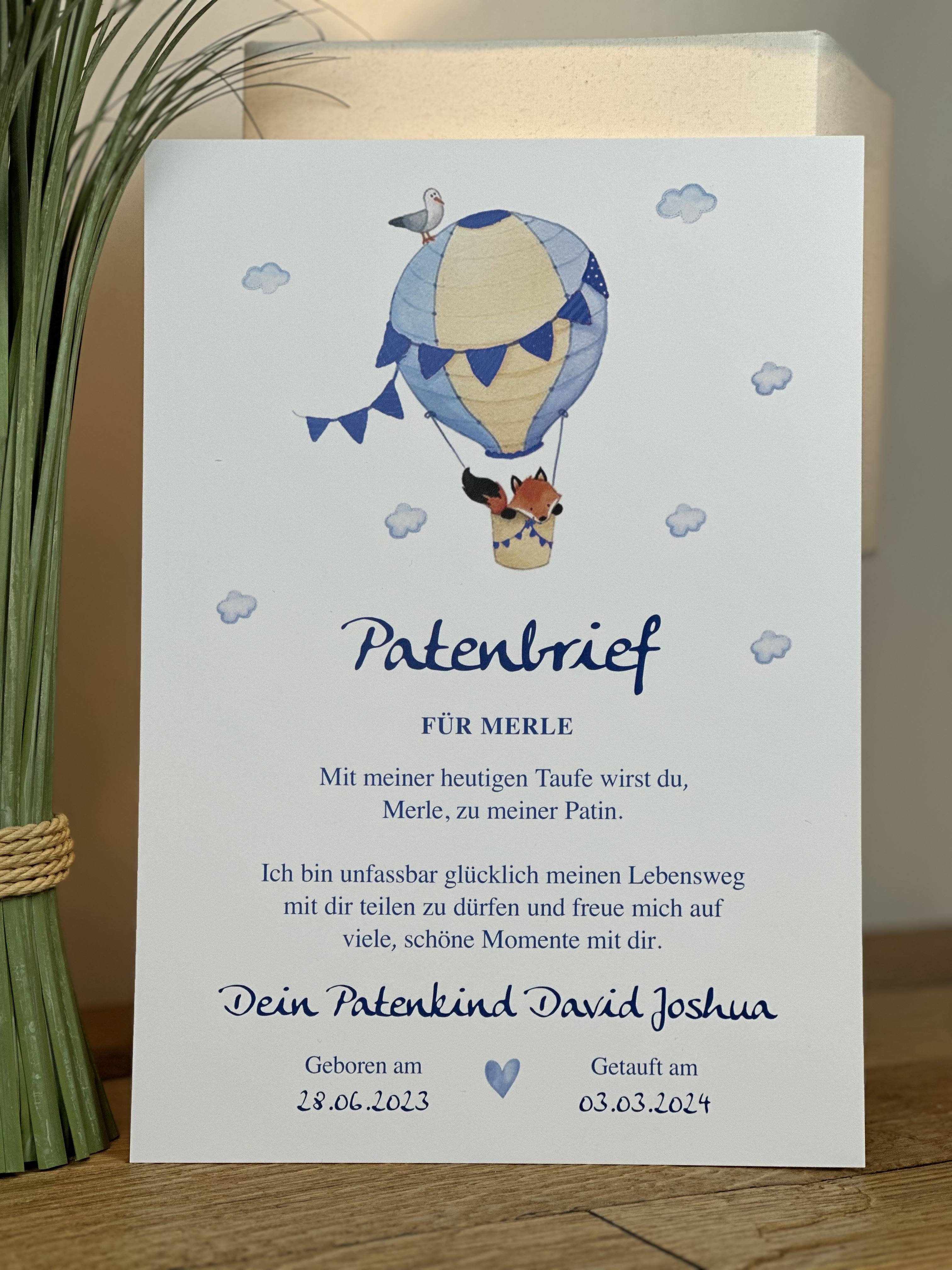 Angebot Patenbrief DIN A4 