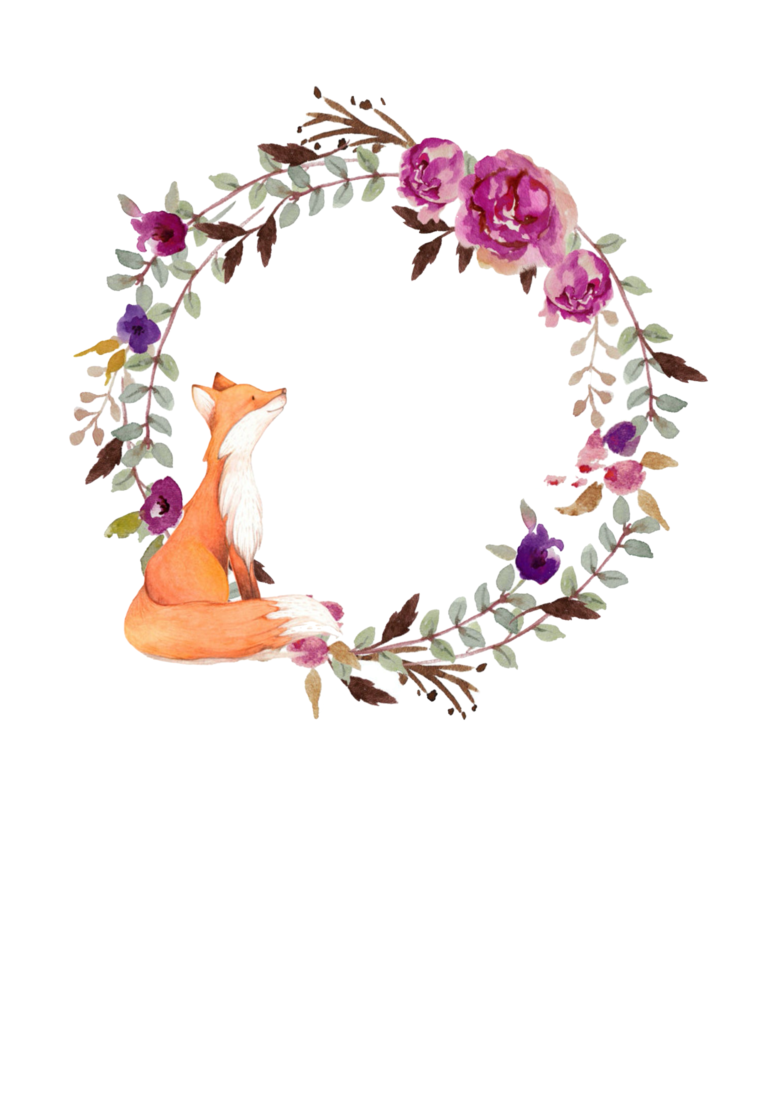Kerze Fuchs mit Blumenkranz